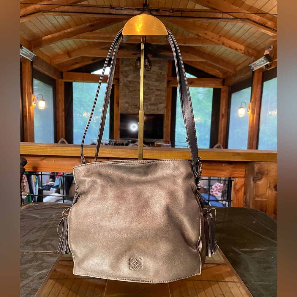 Loewe Flamenco bronze leather shoulder bag
